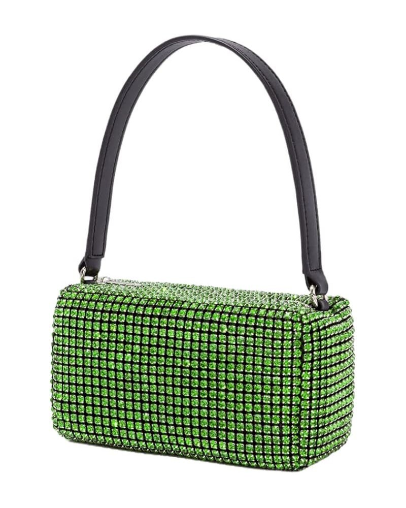 Gradient Shiny Evening Bag Rhinestone Small Clutch Purse Chain Crossbody Bag Wedding Party Handbag (Leopard) Green $40.91 Eve...