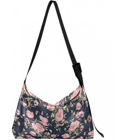 Seamless Pattern Wild Roses Womens Crossbody Sling Bag Ladies Over The Shoulder Bags Large Shoulder Purse $15.84 Hobo Bags