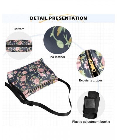 Seamless Pattern Wild Roses Womens Crossbody Sling Bag Ladies Over The Shoulder Bags Large Shoulder Purse $15.84 Hobo Bags