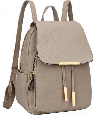 Trendy Leather Backpack Purse for Women and Ladies Shoulder Travel Daypacks Bags (A-Black) A-khaki $18.72 Backpacks