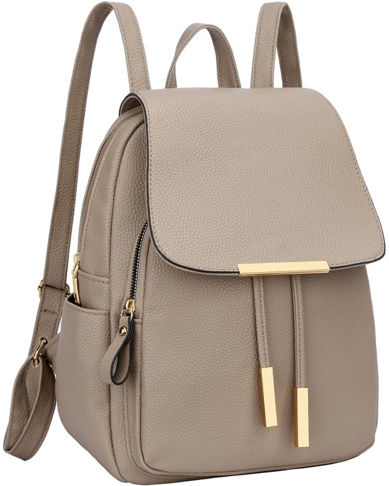 Trendy Leather Backpack Purse for Women and Ladies Shoulder Travel Daypacks Bags (A-Black) A-khaki $18.72 Backpacks