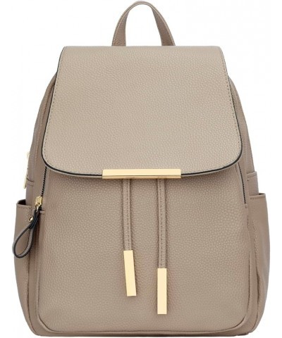 Trendy Leather Backpack Purse for Women and Ladies Shoulder Travel Daypacks Bags (A-Black) A-khaki $18.72 Backpacks