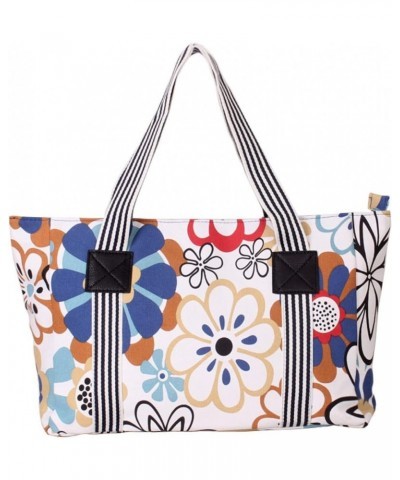 Printed canvas large bag hand-held one-shoulder women's floral cloth women's bag Big Green Flower $24.57 Shoulder Bags