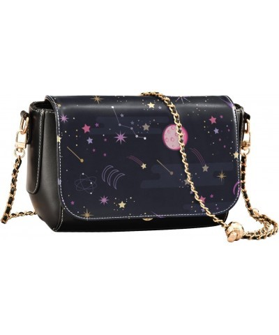 Space Galaxy Crossbody Bags for Women Retro Cross Body Purse Small PU Leather Shoulder Handbags with Chain Strap $19.24 Cross...