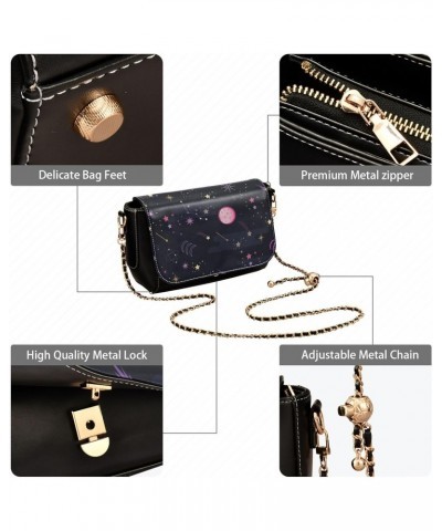 Space Galaxy Crossbody Bags for Women Retro Cross Body Purse Small PU Leather Shoulder Handbags with Chain Strap $19.24 Cross...