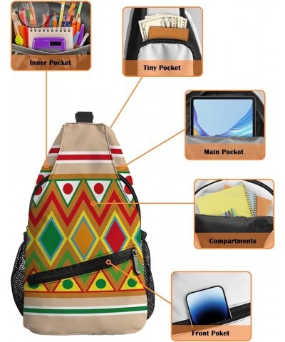 Sling Bag Crossbody Bag for Women Men Cinco de Mayo Mexico Ethnic Style Triangle Rectangle Round Waterproof Hiking Backpack L...