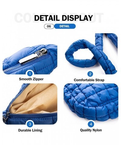 Puffer Tote Bag for Women Quilted Tote Bag Quilted Crossbody Bag Lightweight Padding Pufferr Shoulder Bag Navy $16.17 Totes