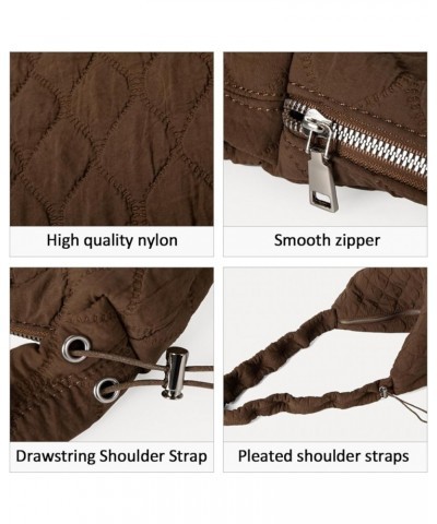 Quilted Tote Bag for Women Large Puffer Hobo Purse Lightweight Padding Shoulder Handbag with Pleated Shoulder Strap Brown $18...