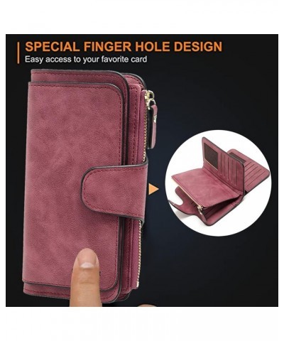 Women's Purse Leather Handbag Wallet Multipurpose Wallet for Women Clear Phone Case with Wallet (E, One Size) F One Size $9.7...