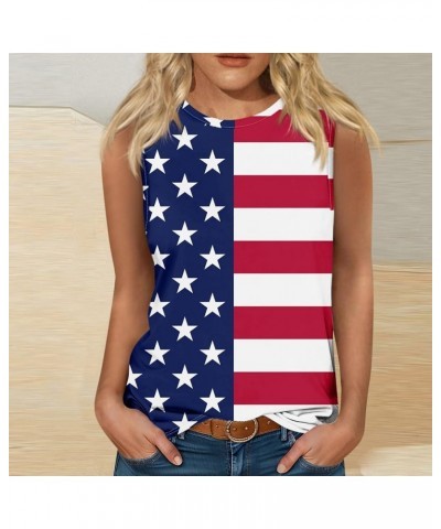 Tank Top for Women Independence Day Print Round Neck Tank Tops Sleeveless Going Out Work Shirt Casual Basic Tops 1-wine $4.83...