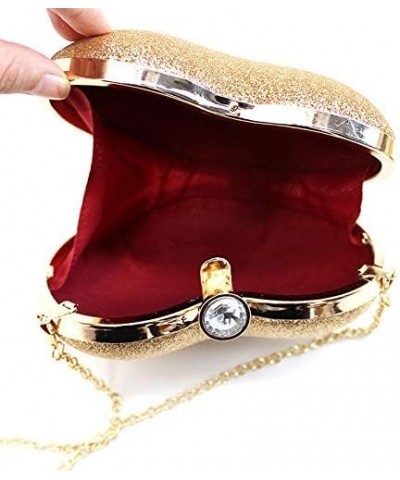 Mily Heart Shape Clutch Bag Messenger Shoulder Handbag Tote Evening Bag Purse 05845 Gold $13.21 Evening Bags