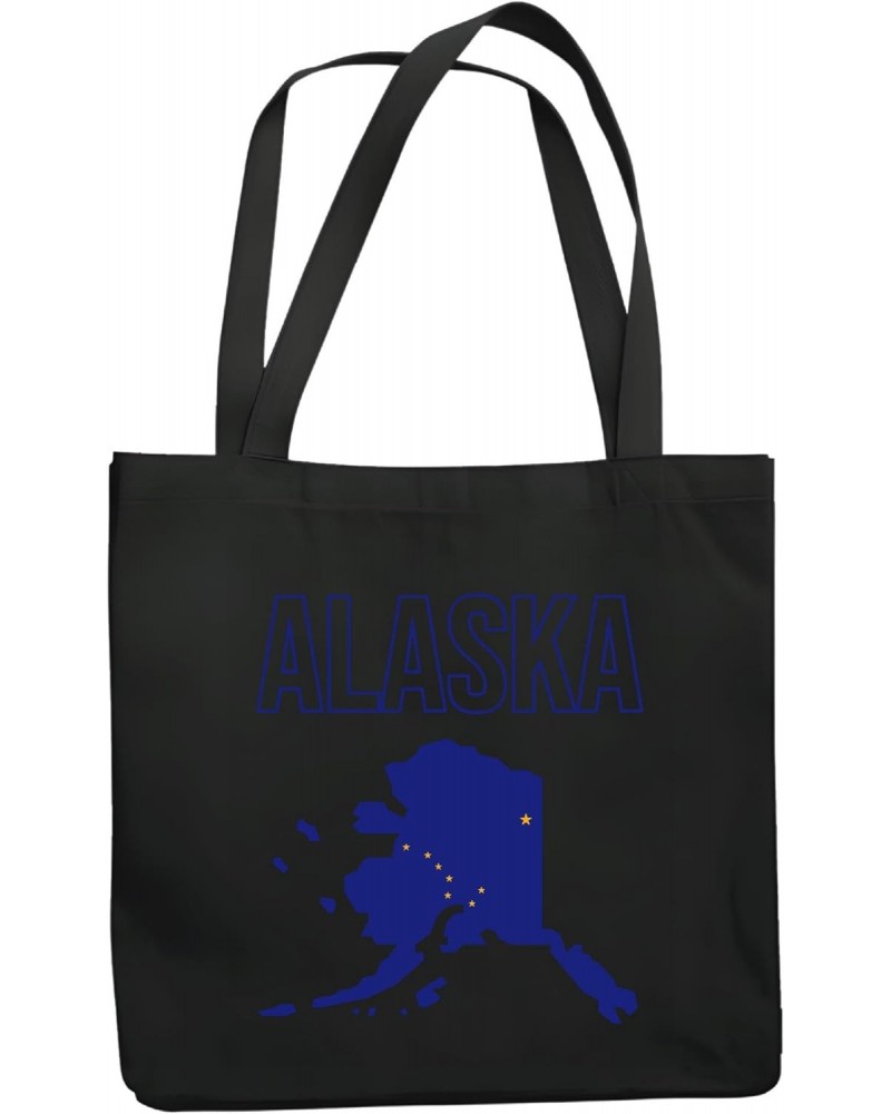 Alaska Map Navy Black Multicolor Canvas Tote Bag $18.35 Totes