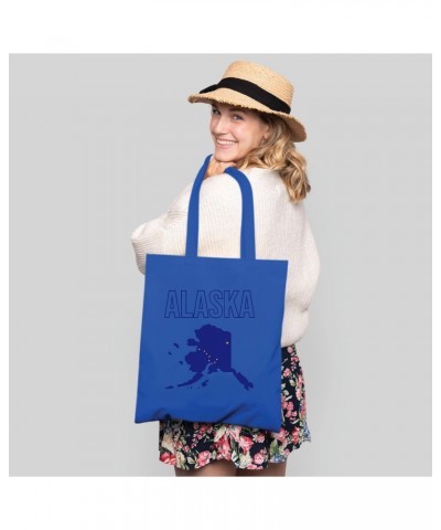 Alaska Map Navy Black Multicolor Canvas Tote Bag $18.35 Totes