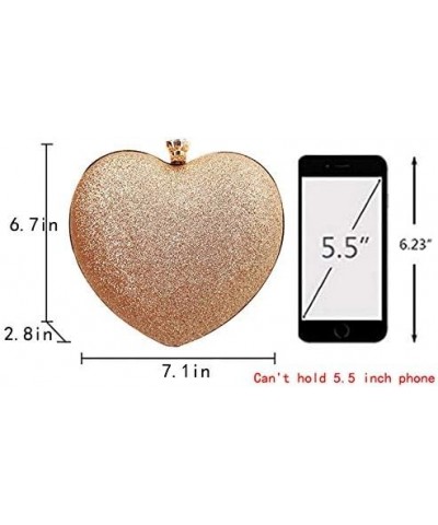 Mily Heart Shape Clutch Bag Messenger Shoulder Handbag Tote Evening Bag Purse 05845 Gold $13.21 Evening Bags