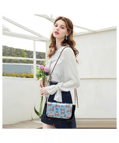 Blue Funny Car Christmas Trees Crossbody Purse for Women Side Bags with Adjustable Strap Waterproof Bag $18.85 Crossbody Bags