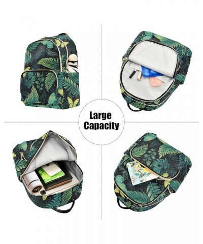 Carnival Mardi Gras Masquerade Quilted Backpacks Casual Backpack Cute Backpacks for Travel Green Butterflies Leaves Medium $1...