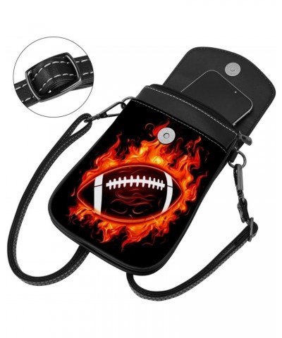 Crossbody Bags for Women,Crossbody Bag Men,Small Sling Bag,American Football in Fire,Crossbody Purse $11.23 Crossbody Bags