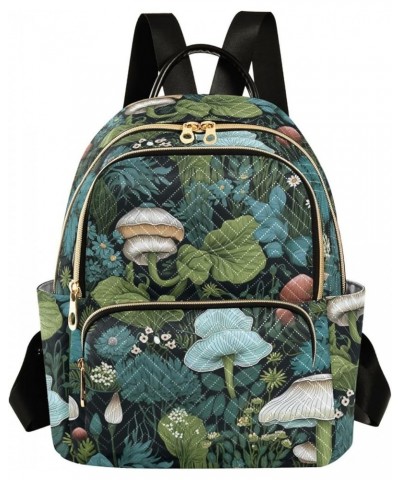 Colorful Mushroom Green Leaves Women's Backpack Purse Causal Daypack Work Travel College Business Trip Bag Shoulder Bag Small...