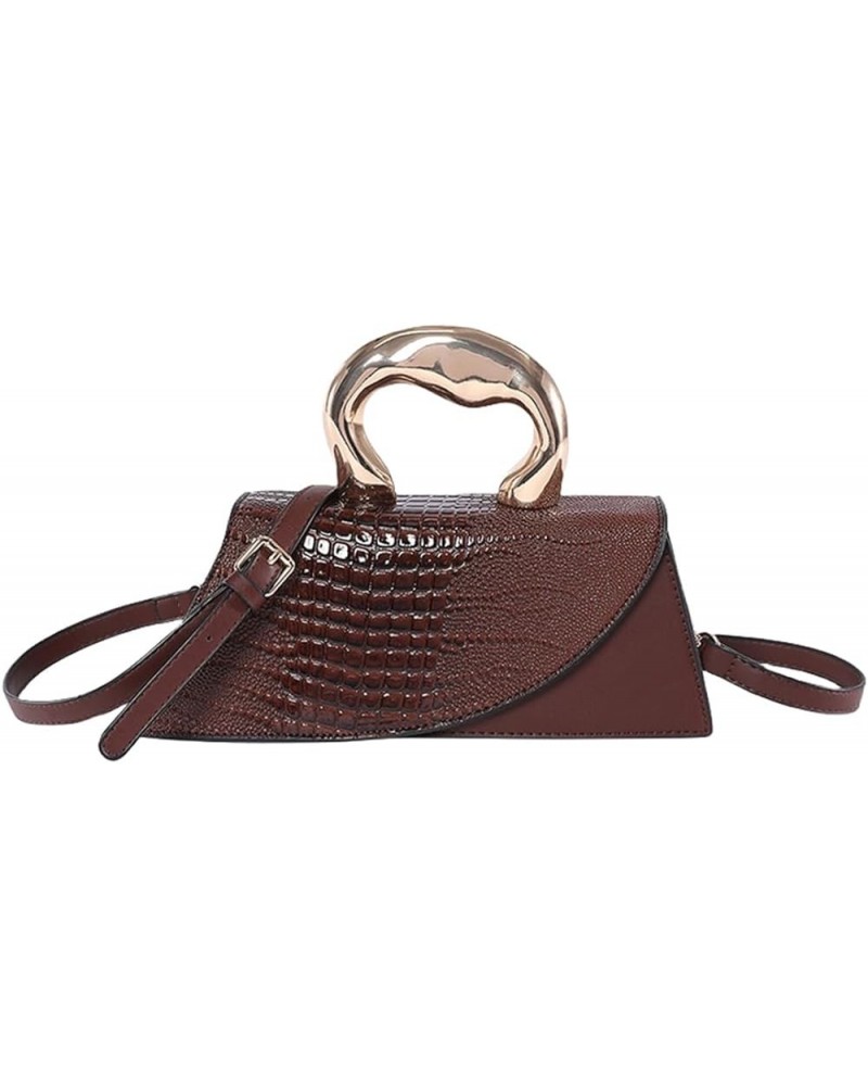 Women Vegan Leather Evening Handbag Crocodile Pattern Handle Clutch Purse Cross Body Envelope Bag Khaki C-brown $35.14 Evenin...