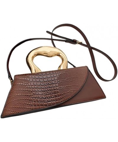 Women Vegan Leather Evening Handbag Crocodile Pattern Handle Clutch Purse Cross Body Envelope Bag Khaki C-brown $35.14 Evenin...