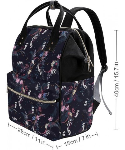 Floral-painted Travel Backpack Mommy Bag for Women, Casual Daypack Backpack, Handbag Black Floral-pattern-flowers $21.20 Back...