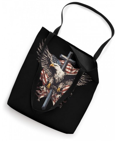 Christian American Eagle Cross American Flag Vintage Tote Bag $15.92 Totes