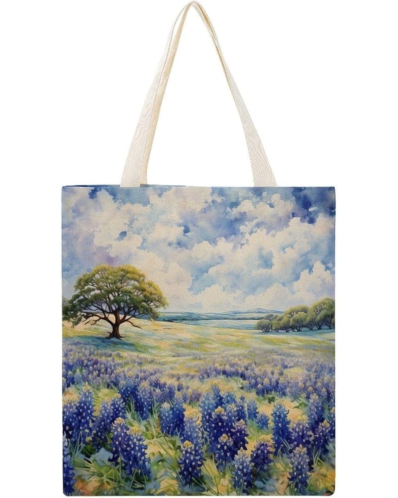 Tote Bag Lupine Purple Flower Wild Lupins Tote Bag Bluebonnets Field Cotton Tote Bag Gifts Totebag-6 $9.60 Totes