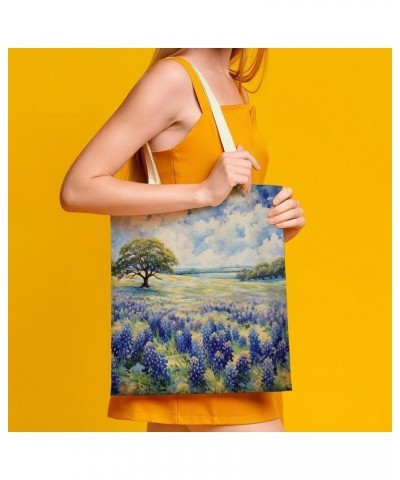 Tote Bag Lupine Purple Flower Wild Lupins Tote Bag Bluebonnets Field Cotton Tote Bag Gifts Totebag-6 $9.60 Totes