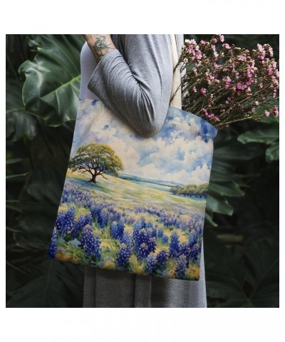 Tote Bag Lupine Purple Flower Wild Lupins Tote Bag Bluebonnets Field Cotton Tote Bag Gifts Totebag-6 $9.60 Totes