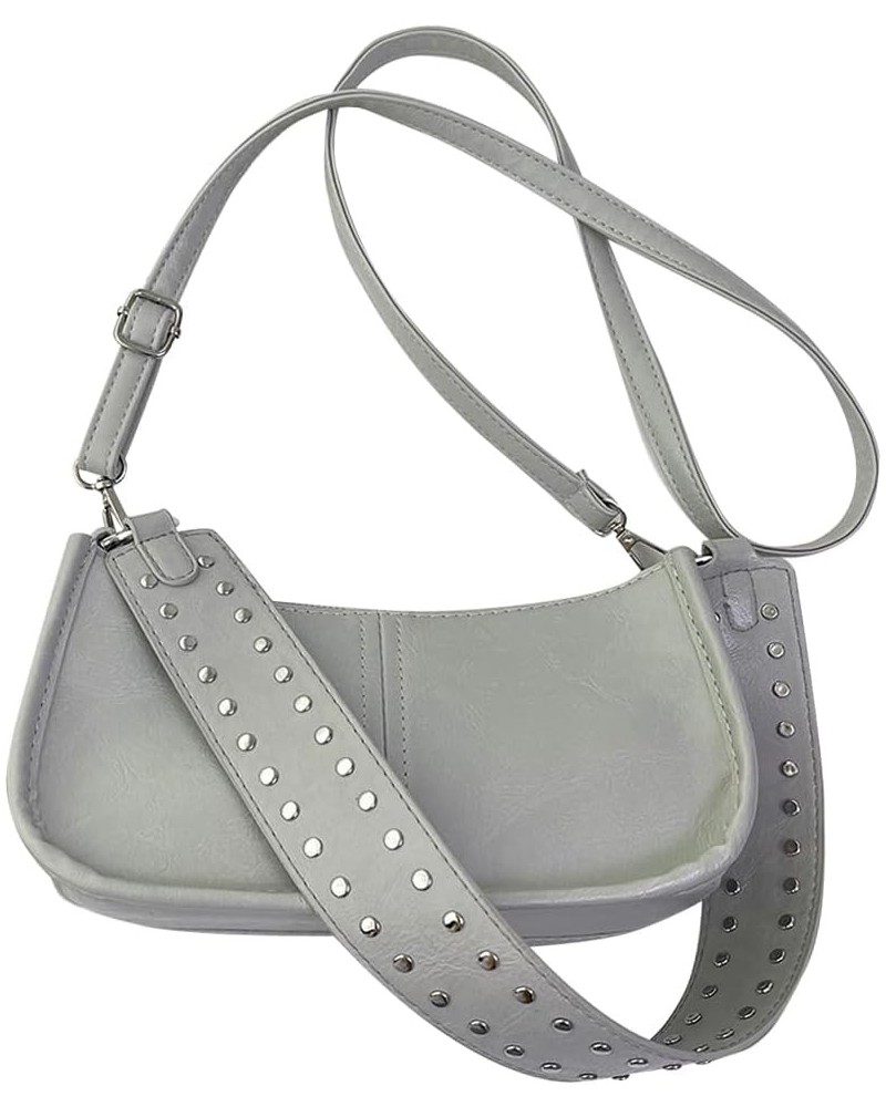 Small Shoulder Bag for Women Trendy Retro Crossbody Shoulder Purse PU Leather Handbag Designer Clutch Purse Grey $15.36 Totes