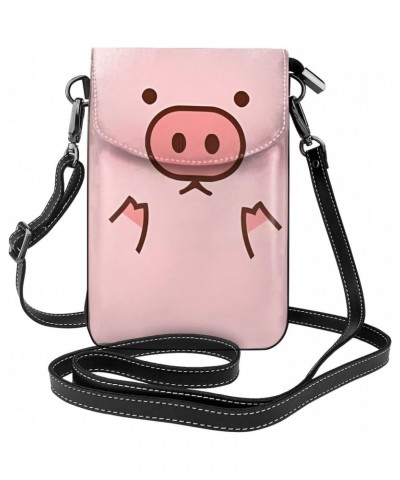 women Small Cell Phone Purse Cute Pig picture Soft, durable and waterproof PU leather Convenient for daily use and travel $17...