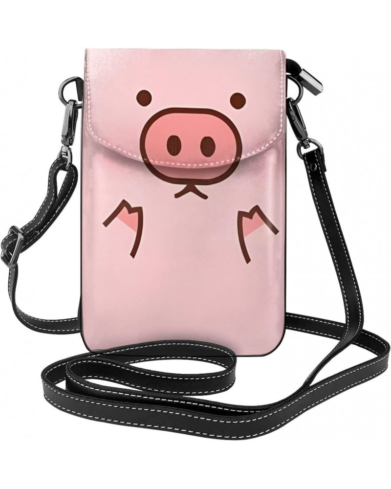 women Small Cell Phone Purse Cute Pig picture Soft, durable and waterproof PU leather Convenient for daily use and travel $17...