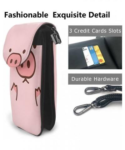 women Small Cell Phone Purse Cute Pig picture Soft, durable and waterproof PU leather Convenient for daily use and travel $17...