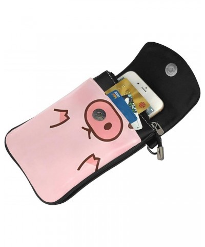 women Small Cell Phone Purse Cute Pig picture Soft, durable and waterproof PU leather Convenient for daily use and travel $17...