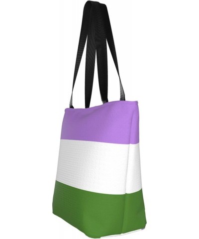 Genderqueer Pride Flag LGBTQ Women'S Casual One Shoulder Carry Shopping Bag Large Capacity Working Storage Handbag $16.14 Sho...