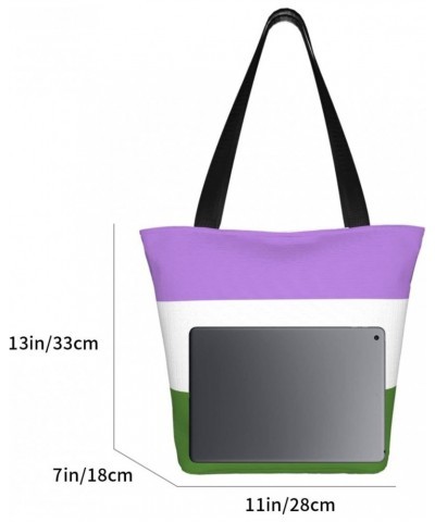 Genderqueer Pride Flag LGBTQ Women'S Casual One Shoulder Carry Shopping Bag Large Capacity Working Storage Handbag $16.14 Sho...