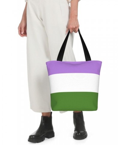 Genderqueer Pride Flag LGBTQ Women'S Casual One Shoulder Carry Shopping Bag Large Capacity Working Storage Handbag $16.14 Sho...