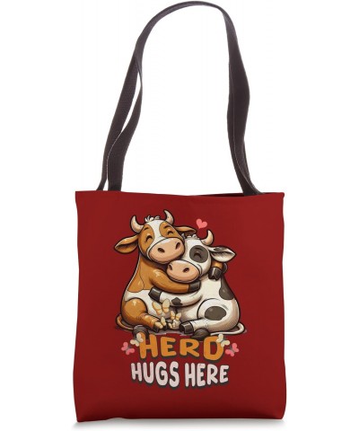 Cute Cow Herd Hugs Here for Mothers Day Family Farming Farms Tote Bag $13.91 Totes