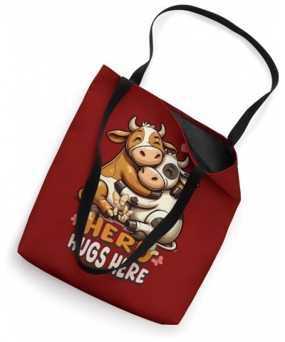 Cute Cow Herd Hugs Here for Mothers Day Family Farming Farms Tote Bag $13.91 Totes