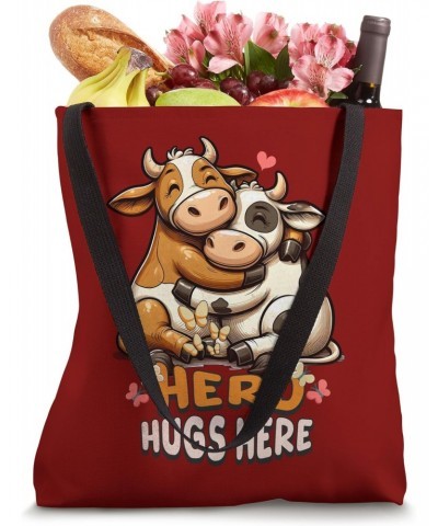 Cute Cow Herd Hugs Here for Mothers Day Family Farming Farms Tote Bag $13.91 Totes