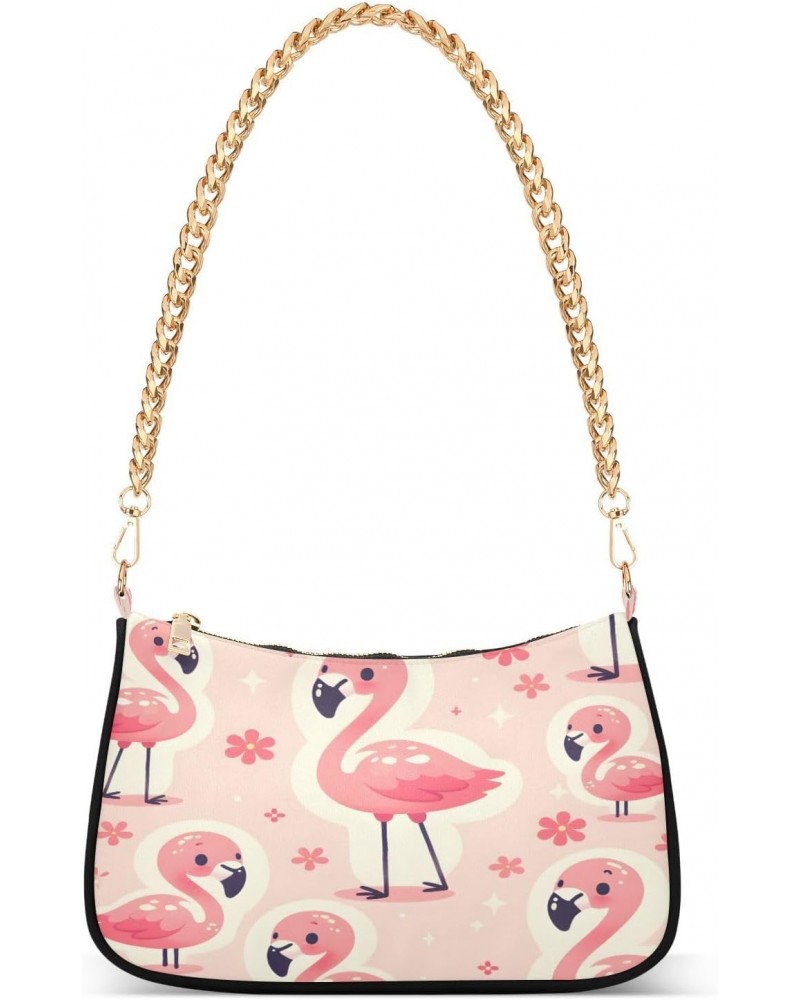 Shoulder Bags for Women Cute Flamingo Seamless Overlay Image Hobo Tote Handbag Small Clutch Purse with Zipper Closure $13.64 ...