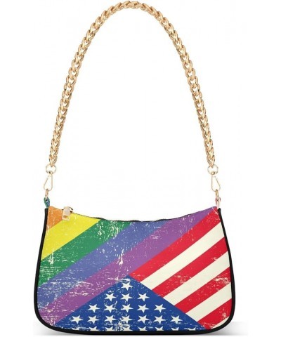 Shoulder Bags for Women American US Flag Independence Day Patriotic Hobo Tote Handbag Small Clutch Purse with Zipper Closure ...