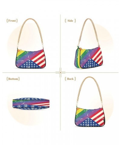 Shoulder Bags for Women American US Flag Independence Day Patriotic Hobo Tote Handbag Small Clutch Purse with Zipper Closure ...