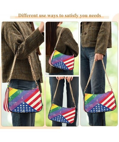 Shoulder Bags for Women American US Flag Independence Day Patriotic Hobo Tote Handbag Small Clutch Purse with Zipper Closure ...