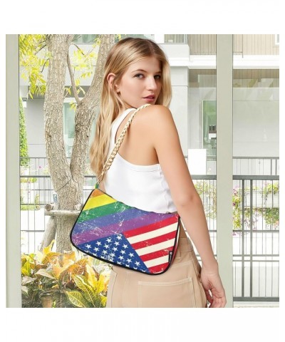 Shoulder Bags for Women American US Flag Independence Day Patriotic Hobo Tote Handbag Small Clutch Purse with Zipper Closure ...