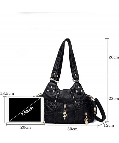 Ladies Handbags Fashion Shoulder Bag Women Top-handle Bag Hobo Bag Soft PU Leather Crossbody Bags (Multicolor) Black $28.06 T...