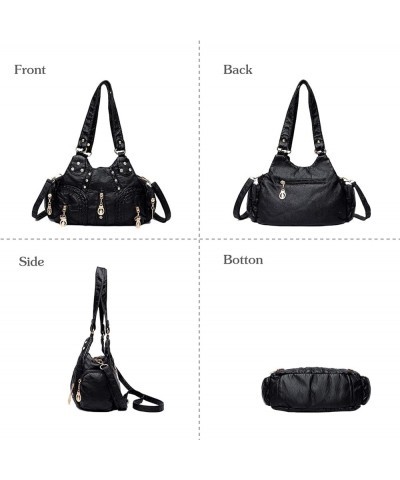 Ladies Handbags Fashion Shoulder Bag Women Top-handle Bag Hobo Bag Soft PU Leather Crossbody Bags (Multicolor) Black $28.06 T...