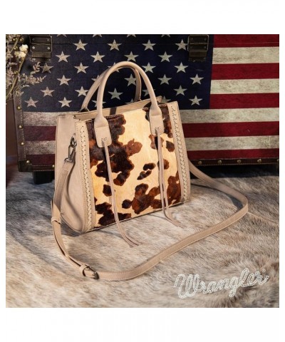 Wrangler Tote Bag for Women Western Cowhide Purse and Wallet Set Horsehair Khaki $49.39 Handbags