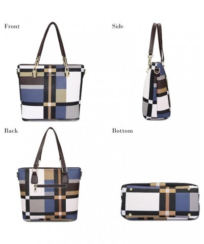 Purses and Handbags for Women Synthetic Leather Tote Crossbody Bags Satchel Purses Set 6pcs 1a-blue $25.92 Totes