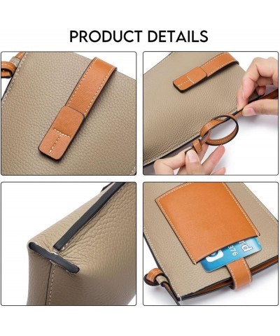 Lightweight Crossbody Bag Leather Shoulder Handbag Casual Travel Cell Phone Purse Wallet for Women (Blue) Grey $15.56 Totes